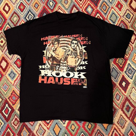 AEW “HookHausen” Wrestling Tee - Black, Fits L/XL - Picture 1 of 2